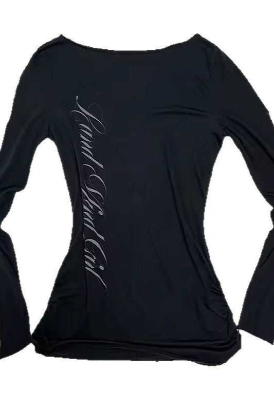 Gothic Punk Versatile Slim Long Sleeve Knit Top