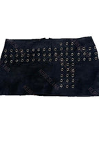Black Grommet Zip Mini Skirt