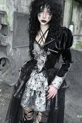 Punk PU Fishnet Mesh Halter Slip Mini Dress