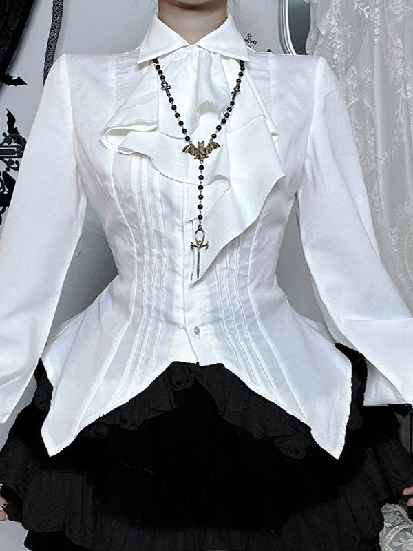 White Slim Fit Long Sleeve Blouse Main image