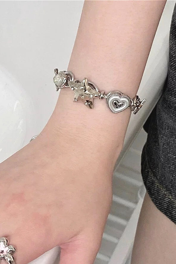 Y2K Rhinestone Playful Star Bracelet
