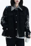 Embroidered Contrast Collar Jackets