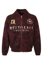 Mottled Graphic Zip Up Hoodies