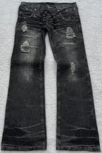 Retro Double Waist Lace-Up Flare Pants