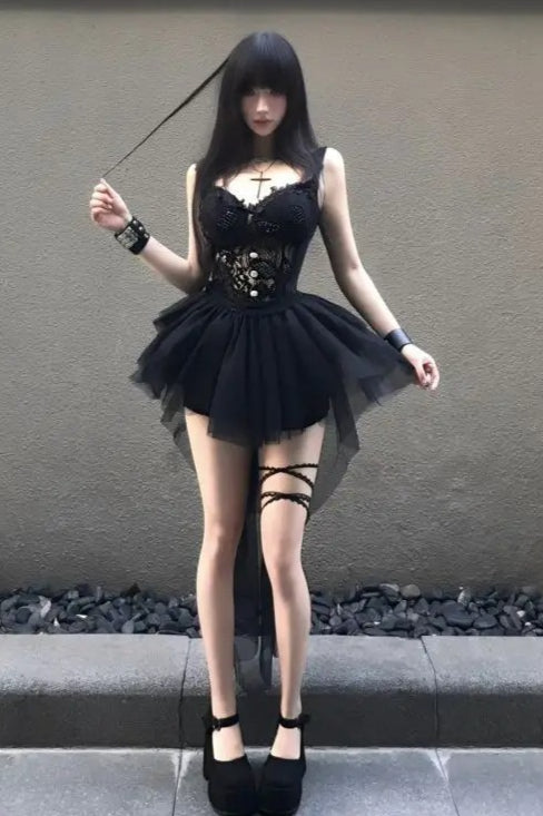 Dark Gothic Lace Camisole Skirt Secondary image