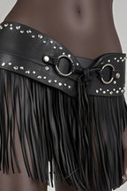 Y2K Elastic Tassel Studded Belt