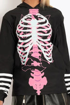 Street Style Bat Skeleton Graphic Hoodie