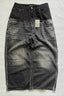Paneled Washed Knee Length Denim Shorts