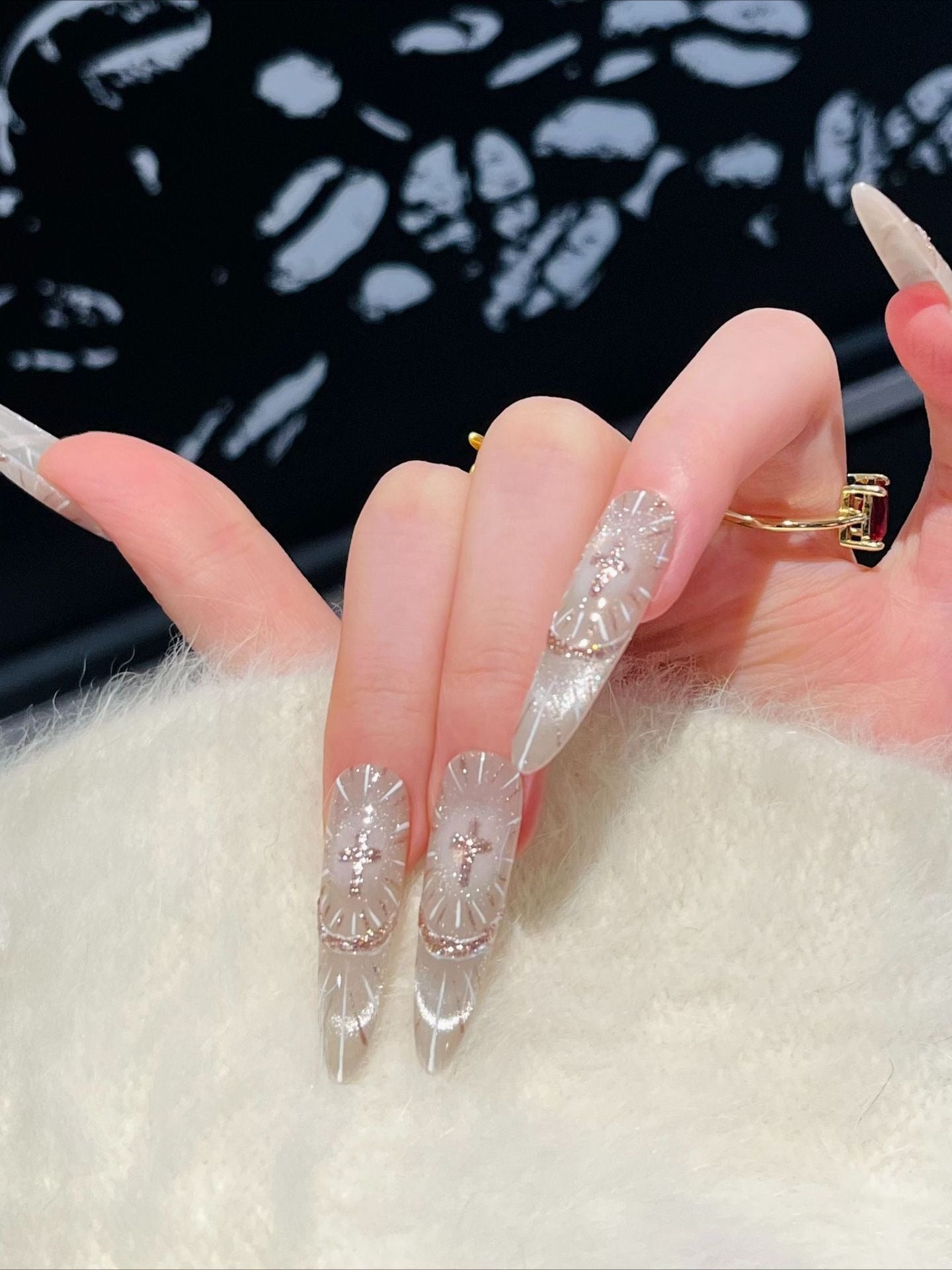 Gothic Cross Holy Light Press On Nails Secondary image