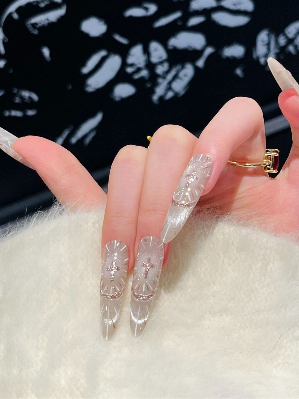 Gothic Cross Holy Light Press On Nails