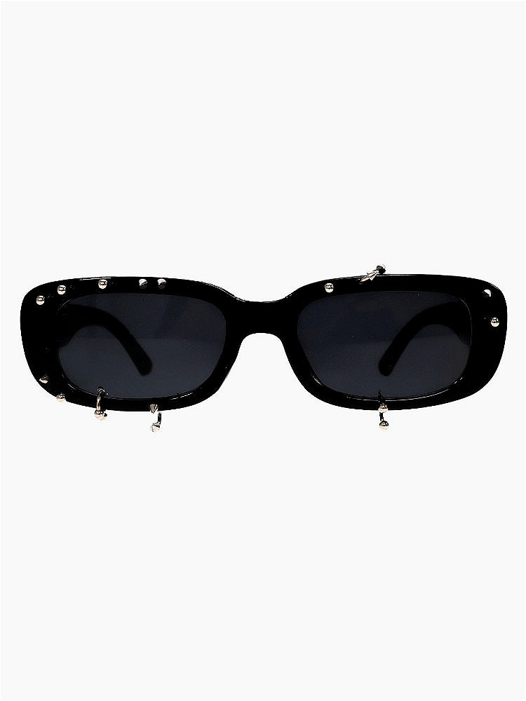 Transparent Square Studded Punk Glasses