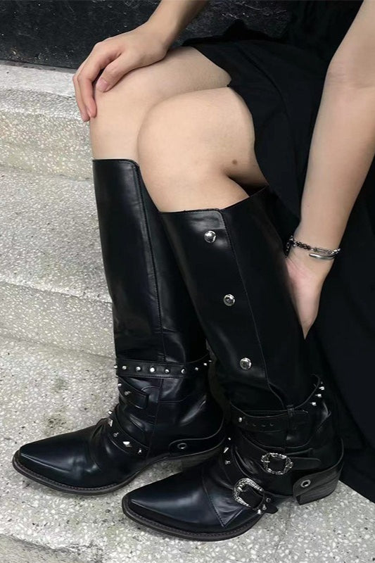 Buckle Strap Convertible Shaft Boots