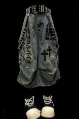 Dark Ruched Capri Denim Shorts