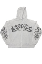Tribal Graphic Double Zip Hoodies