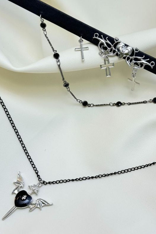 Punk Devil Spade Layer Necklace