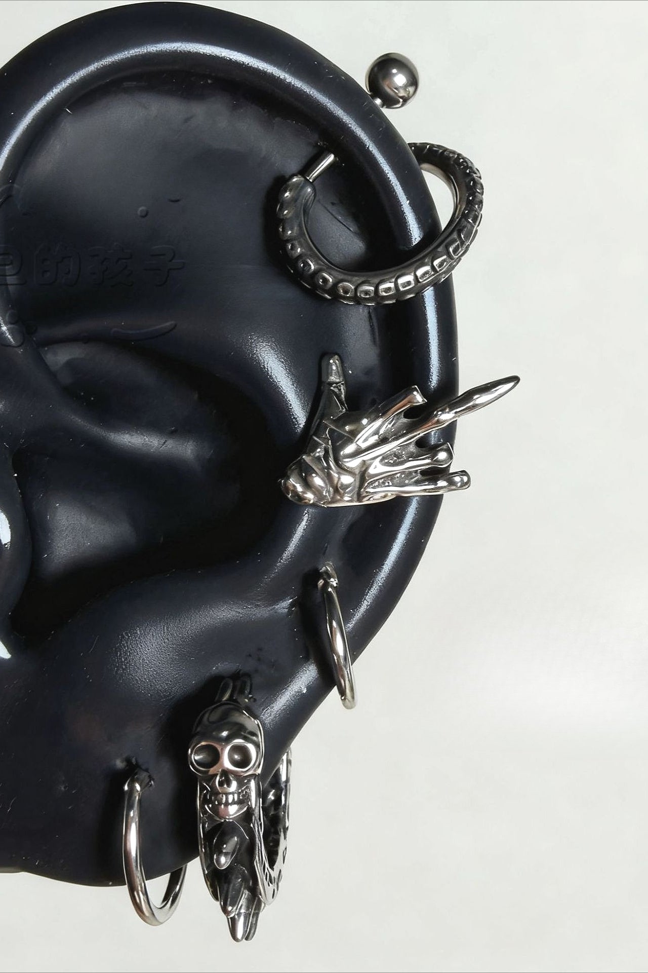 Punk Ghost Hand Skull Stud Earrings