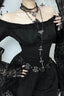 Dark Gothic One Shoulder Shaping Waist Patchwork Slim Mini Dress