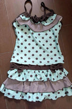 Polka Dot Bow Tank And Tiered Mini Skirt Set