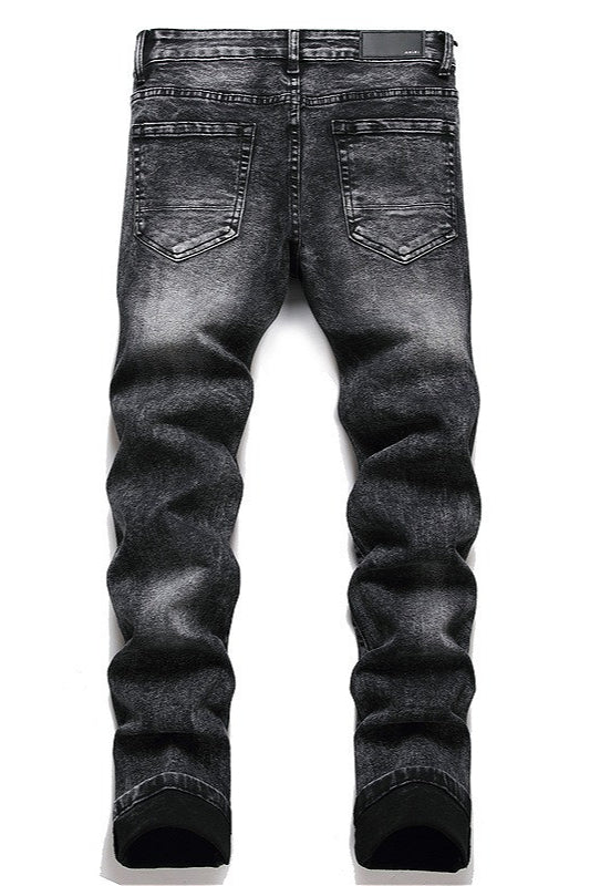 Punk Ripped Star Embroidered Denim Pants Secondary image