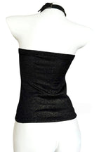 Fuzzy Button Backless Tube Top