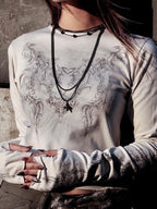 Gothic Long Sleeve Knit Top