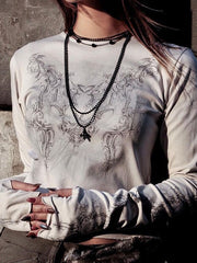 Gothic Long Sleeve Knit Top