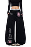 Skeleton Graphic Wide Leg Pants
