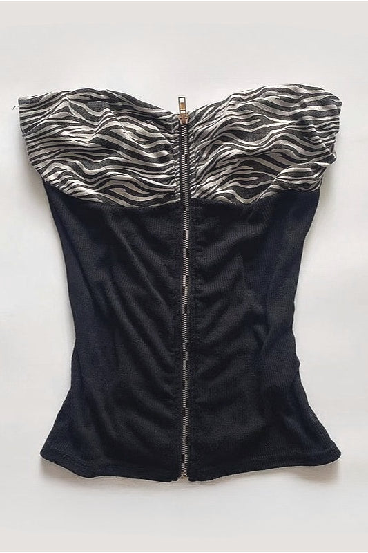 Retro Zebra Print Tube Tank Top Secondary image