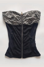 Retro Zebra Print Tube Tank Top