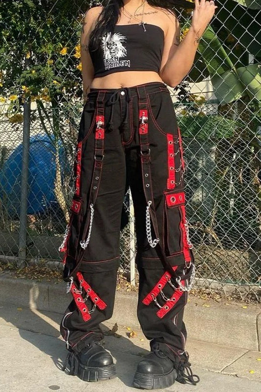 Contrast Color Studded Tactical Pant Main image
