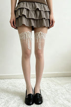 Lace Up Thigh High Socks