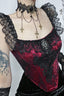Burgundy Floral Lace Corset Style Top