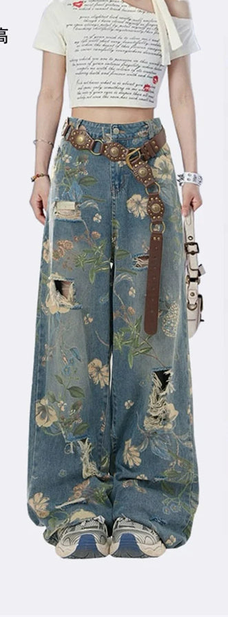Gothic Graphic Ripped Denim Pant Main image