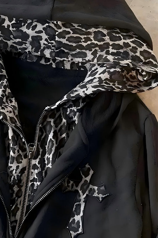 Leopard Lined Reversible Zip Hoodie Secondary image
