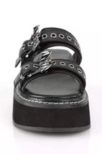 Chain Buckle Platform Slide Sandals