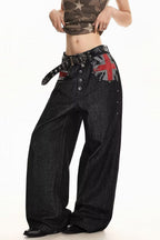 Flag Panel Button Front Pants