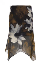 Floral Print Asymmetric Mesh Skirts