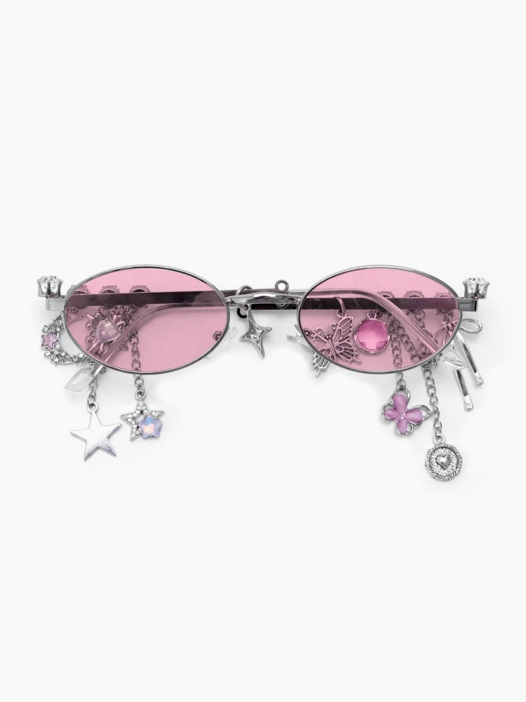 Gothic Style Rhinestone Drop Glasses Secondary image