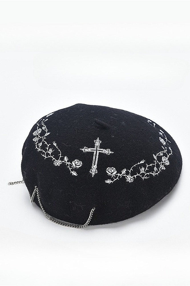 Gothic Rose Embroidery Hat