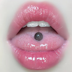 Transparent Opal Titanium Steel Tongue Ring