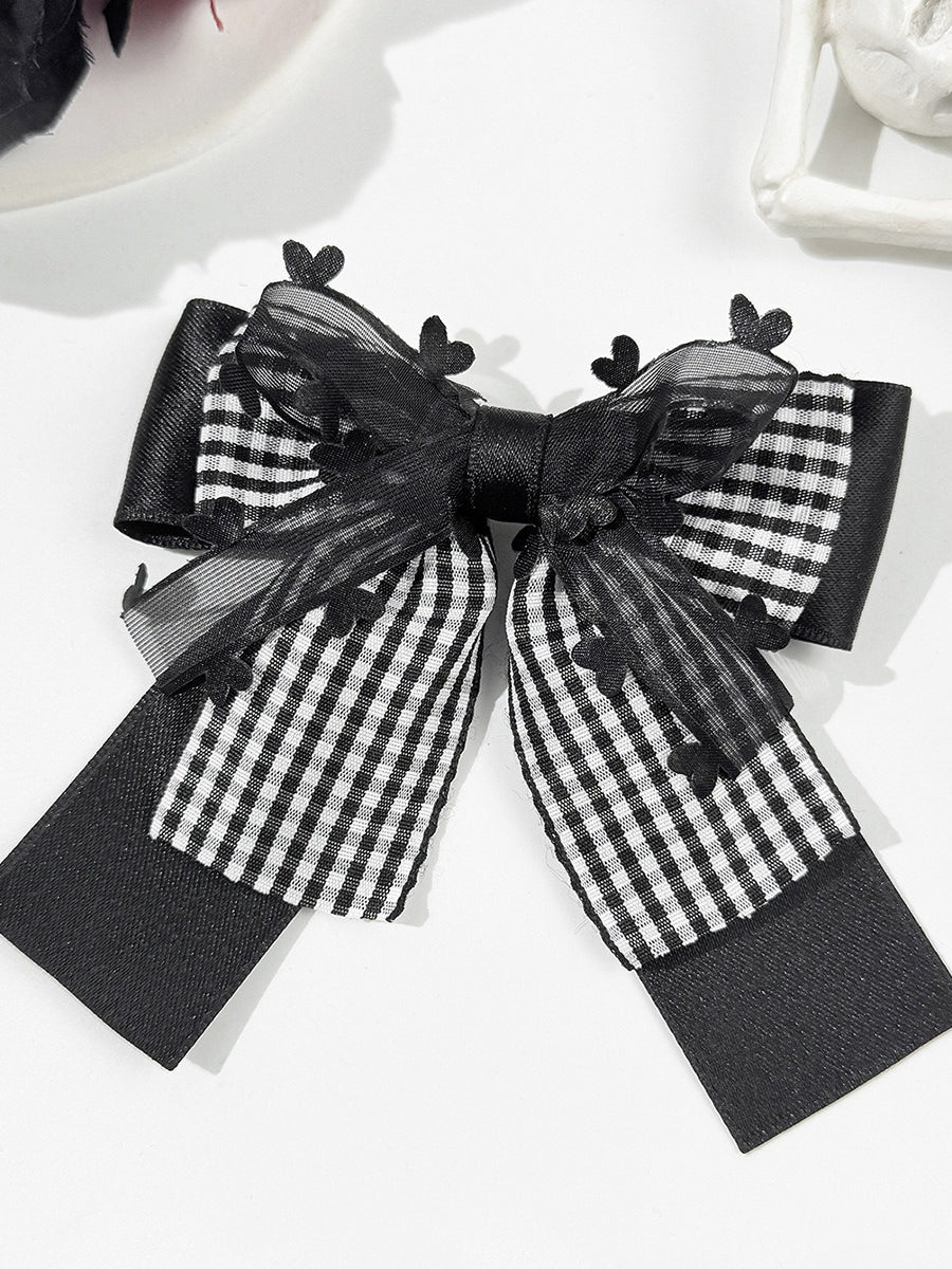 Vintage Plaid Bow Gothic Hair Accs Secondary image