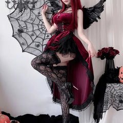 Witch Costume Lace Midi Dress