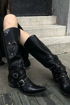 Buckle Strap Convertible Shaft Boots
