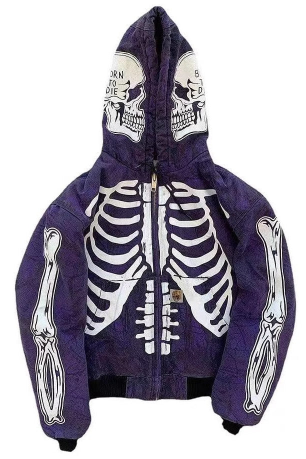 Skeleton Body Graphic Zip Hoodie Secondary image