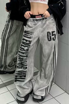 Double Waist Graphic Pants