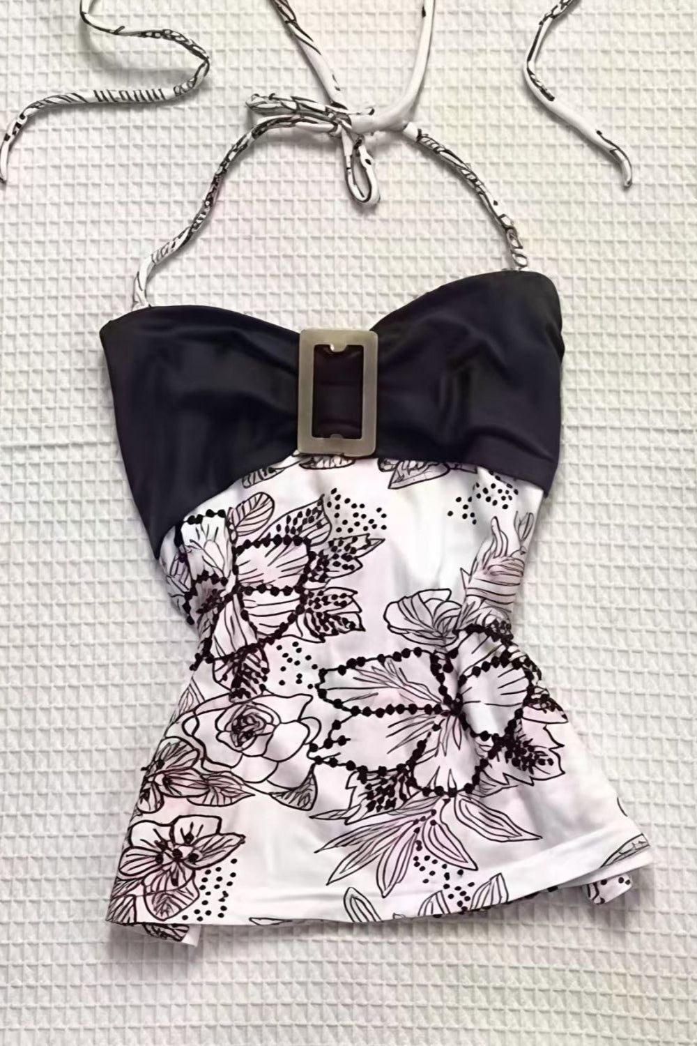 Floral Slim Tie Halter Top Main image