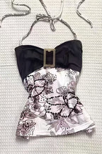 Floral Slim Tie Halter Top