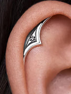 Gothic Hollow Crescent Earrings