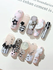 Y2K Piano Key & Musical Note Press On Nails