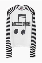 Street Note Letter Print Striped T-shirt